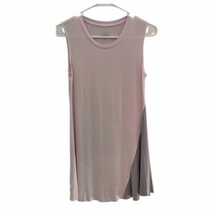Logo Layers Lori Goldstein Tank Tunic Size XS Tan/Pink Pre-Loved PTP 15.5”